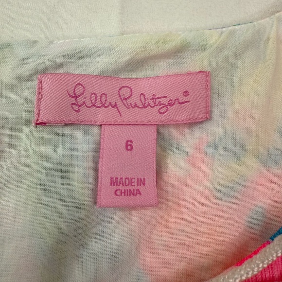 Lilly Pulitzer Gabby Fan Sea Pants Multi Corded Lace Detail Shift Dress Size 6 - Picture 3 of 11